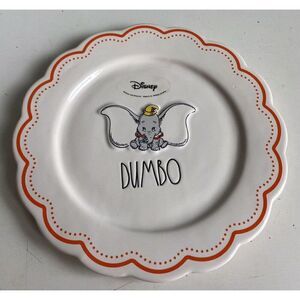 Rae‎ Dunn 2024 Disney Dumbo 8” Salad Dessert Ceramic Plate Embossed NEW